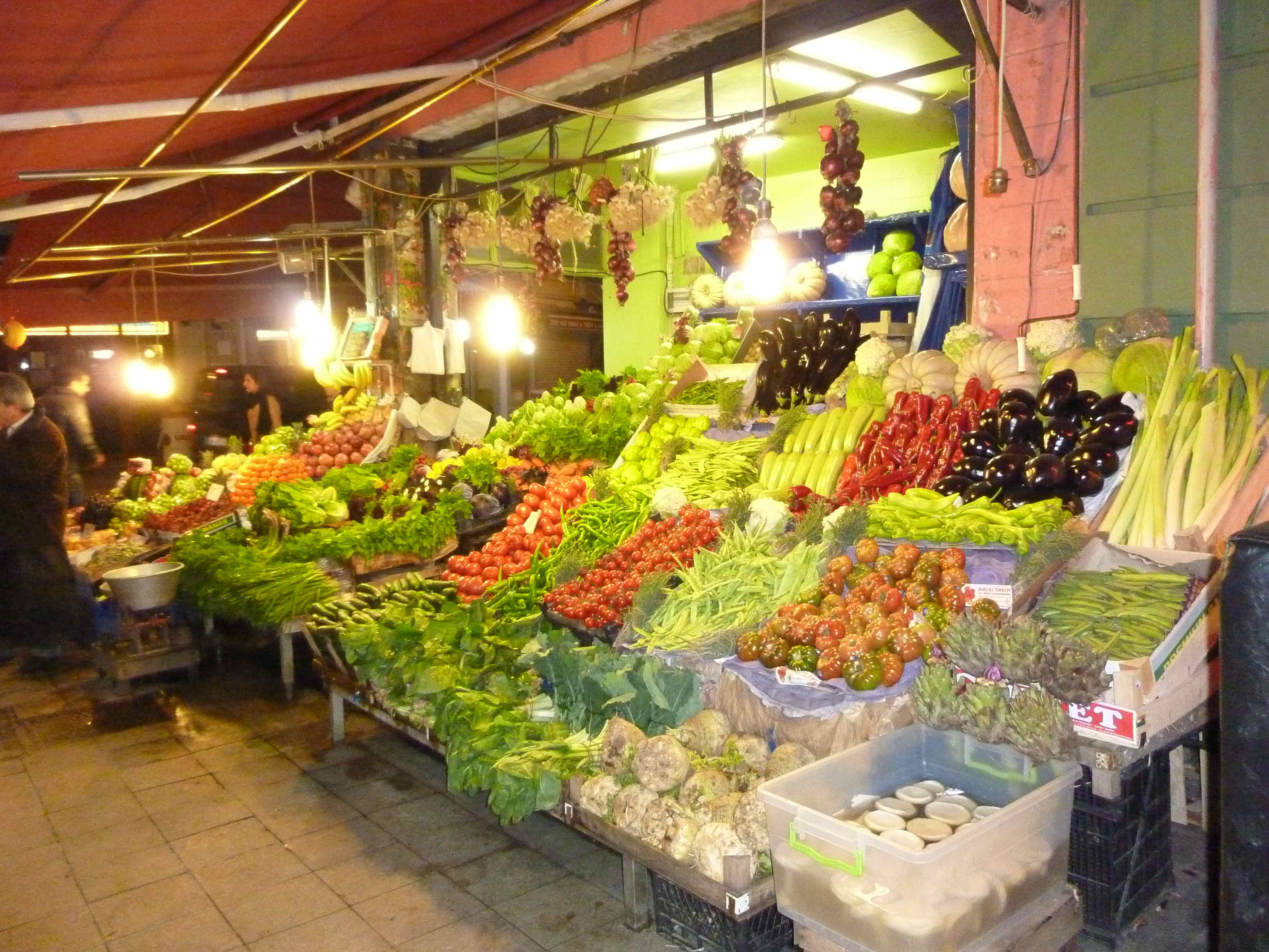 Fresh vegetables and fruit for sale