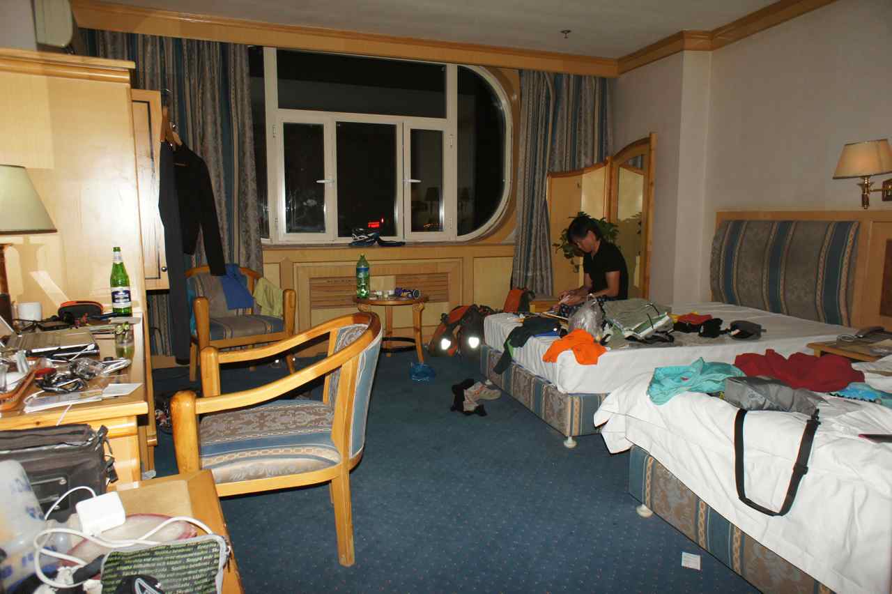 Our nice hotel room in Kashgar. We thought it was nice be we would soon find better ones